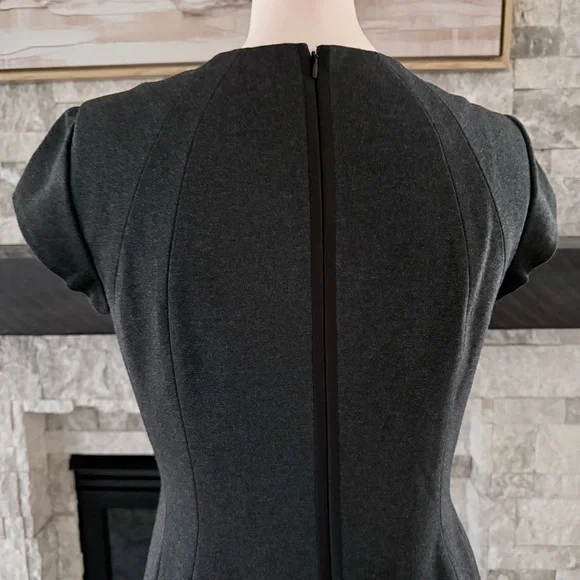 Lafayette 148 Black Sheath Dress Cap Sleeve Stretch Career Size 4 - Picture 9 of 10